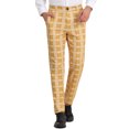 thumbnail image 1 of INSPIRE CHIC Pantalon à Carreaux pour Homme, Léger, Coupe Régulière, devant Plat, 38 Jaune, 1 of 7