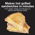 thumbnail image 2 of Proctor Silex Deluxe Hot Sandwich Maker With Easy-Clean Durable PFAS-Free Nonstick Ceramic Plates, Fits up to 2 Grilled Cheese, Ruebens, Tortas or Subs, Stainless Steel (25415MN), 2 of 8