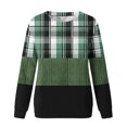 thumbnail image 5 of KIHOUT Chandails en Molleton de Mode pour Femmes, Manches Longues Décontractées à Carreaux Patchwork Col Rond Ample Blouse Chandail Tops, Taille P-2TG, 5 of 5