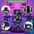 thumbnail image 2 of BeesClover Ergonomic Gaming Chair with Footrest & Adjustable Headrest - Height-Adjustable Computer Office Chair, 90°-160° Recline Lock, Sturdy Gas Lift, 2 of 7
