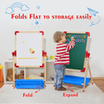 thumbnail image 3 of Urban Deco Art Easel for Kids Magnetic Wooden 18.9"x25.2" Double Sided Standing Toddlers Chalkboard - 360°Rotating Easel for Toddler Christmas Birthday Gift, 3 of 7