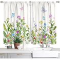 thumbnail image 1 of Floral Butterfly Kitchen Curtains Farmhouse Spring Colorful Flower Small Short Cafe Windows Curtains Watercolor Tier Curtains for Bathroom Window Living Room Rod Pocket Treatment Drapes (26x36 Inch), 1 of 5