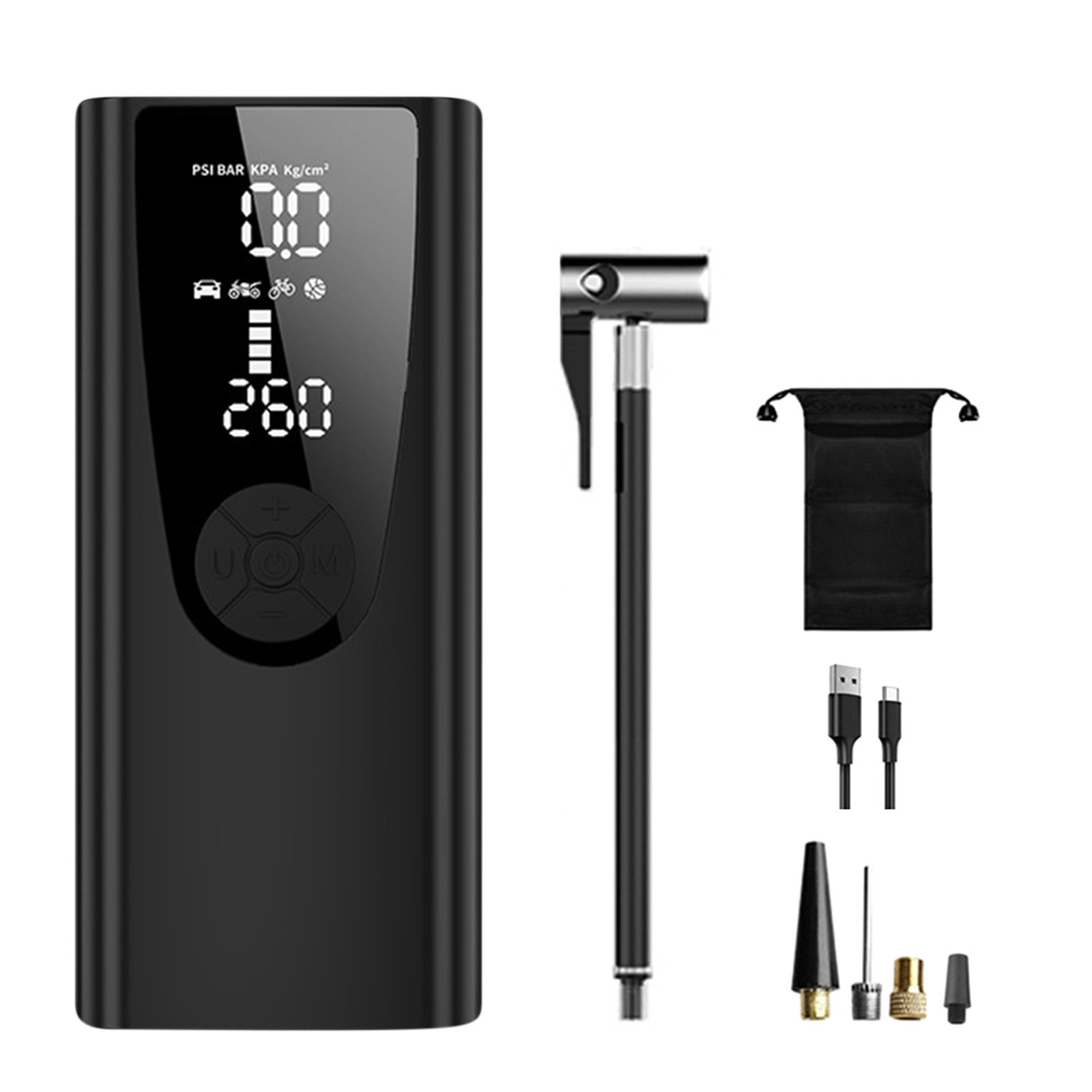 Penkiiy Tire Inflator Portable Air Compressor, 150PSI Portable Air Pump for Car Tires , Auto-Off Bike Pump with Digital Pressure Gauge & Emergency Light for Car, Motorcycle, Ball