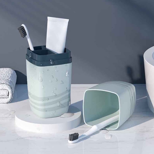 Birdeem Battery Storage Box, Travel Toothbrush Cup Portable Wash Cup Toothbrush Home Storage Box Tooth Cylinder Mouthwash Cup Travel Toothbrush Box Set