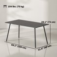 thumbnail image 3 of Outsunny Table à Manger Rectangulaire pour Patio pour 6 Personnes, Table d'Extérieur, Gris, 3 of 10