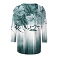 thumbnail image 4 of Pompotops T-shirt Ample Imprimé Mode Femme Manches 3/4 Mi-Longueur Col Rond Décontracté en Liquidation, 4 of 5