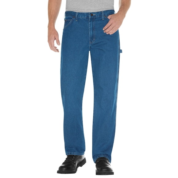 Dickies Mens Relaxed Fit Stonewashed Carpenter Denim Jeans, 42W x 34L