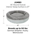 thumbnail image 2 of Furhaven Replacement Donut Dog Bed Cover Plush & Diamond Print Calming Cuddler Machine Washable - Gray Jumbo (X-Large), 2 of 5