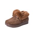 thumbnail image 3 of MAWCLOS Mocassins pour Femmes Bout Rond Doublés en Peluche Antidérapants à Enfiler pour Conduite Marron 8.5, 3 of 6