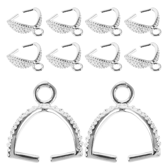 KAKOWELY Bélières pour Fabrication de Bijoux 10 Pcs Bricolage Breloques en Cuivre Connecteurs de Pendentif pour Fabrication de Bijoux Fermoir en Métal Bélières pour Colliers et Bracelets Bélière à Pincer avec Breloque en Strass Boucle de Collier