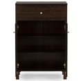 thumbnail image 4 of Baxton Studio Felda Brun Foncé Armoire à Chaussures Moderne avec 2 Portes et Tiroir, 4 of 6