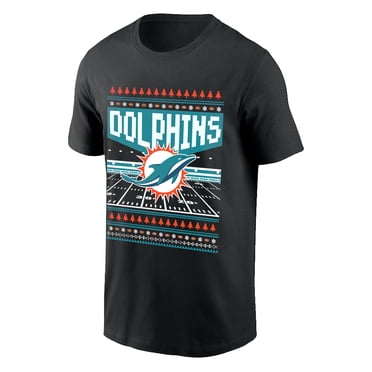 NFL Miami Dolphins Dolphins Holiday Design Black X-Large T-Shirt