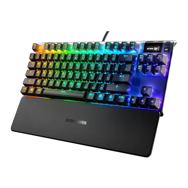 SteelSeries Apex Pro TKL - Clavier - avec Écran - Rétroéclairé - Sans Fil - USB, 2.4 GHz, Bluetooth 5.0 - QWERTY - Anglais US - Interrupteur de Touche : OmniPoint 2.0 Réglable