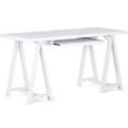 thumbnail image 3 of Allora 60" Soild Wood Modern Industrial Computer Desk in White, 3 of 8