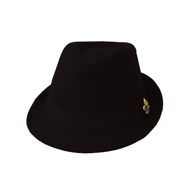 Fedora Mode Noire avec Bande Emblème Pique