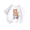 thumbnail image 1 of Girls Tops Short Sleeve Animals Graphic Tees Summer T Shirts Crewneck Shirts Tees White 4-6 Years, 1 of 4