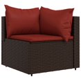 thumbnail image 2 of vidaXL 4 Piece Garden Lounge Set with Cushions Brown Poly Rattan, 2 of 5