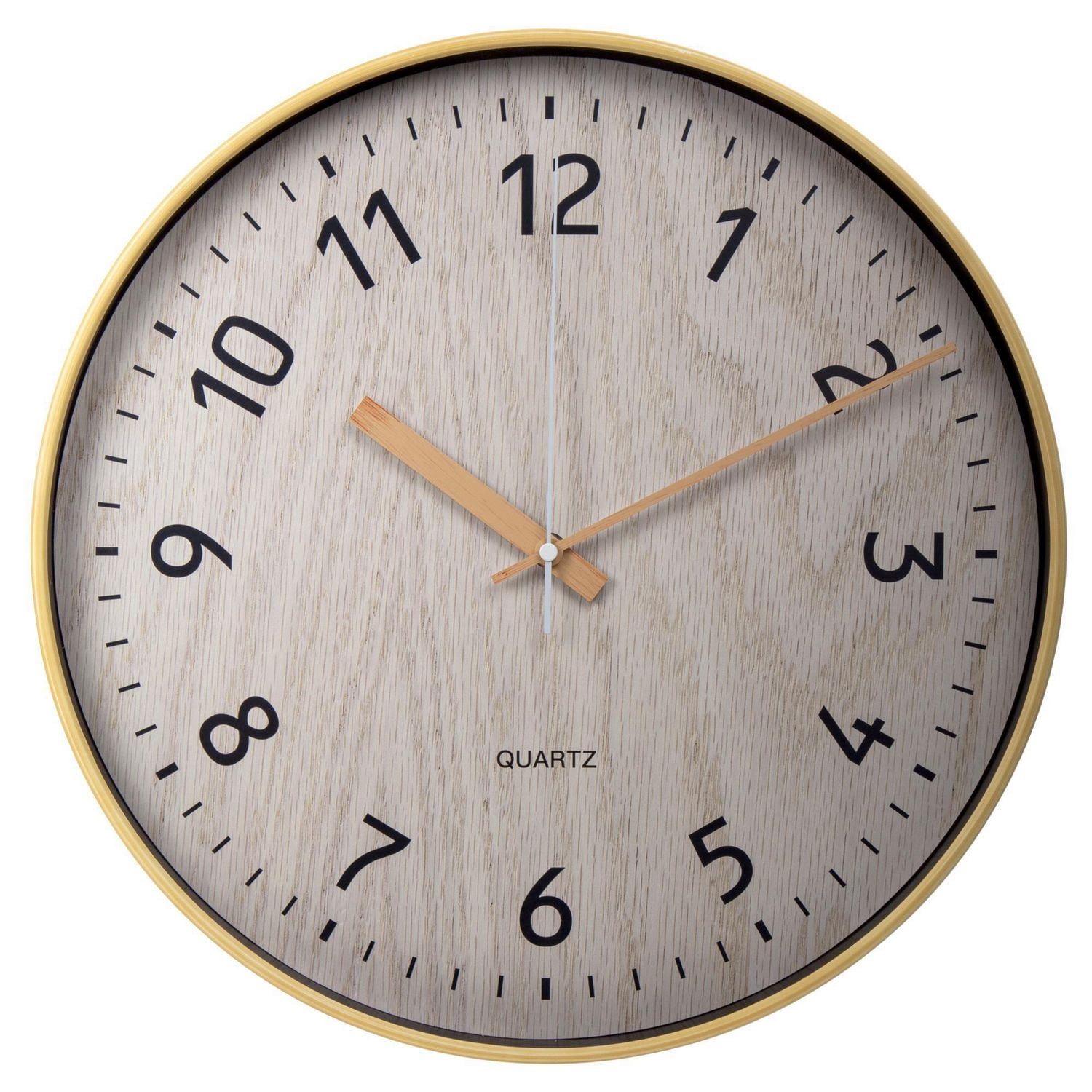 Truu Design Horloge murale ronde en grain de bois classique
