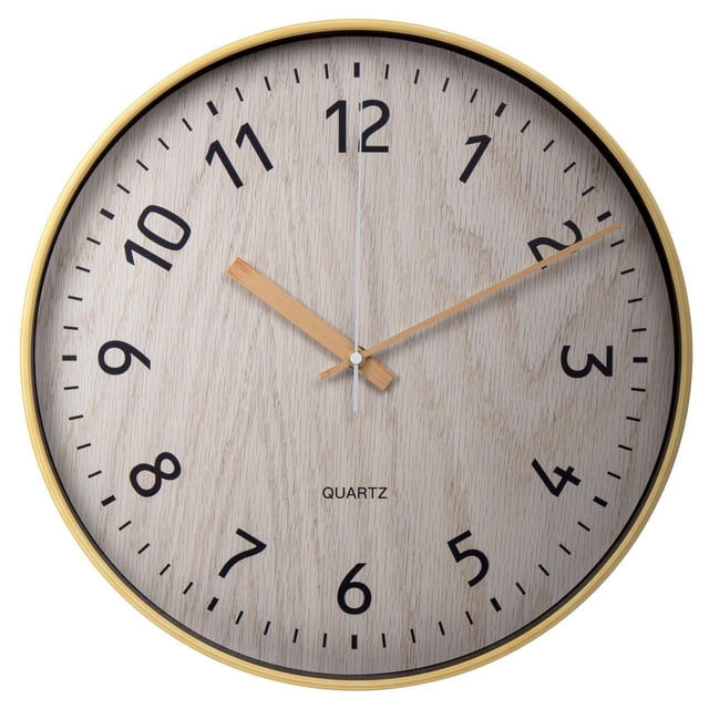 Truu Design Horloge murale ronde en grain de bois classique