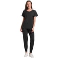 thumbnail image 1 of Ensemble de Sarraus pour Femmes 2 Pcs, Ensemble d'Uniforme d'Infirmière de Jogging Extensible, Hauts Confortables et Respirants et Pantalons Fuselés, 1 of 5