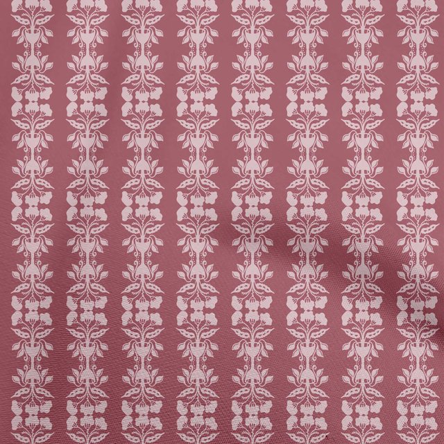 oneOone Velvet Pink Fabric Asian Block Print Fabric For Sewing Printed Craft Fabric By The Yard 58 Inch Wide
