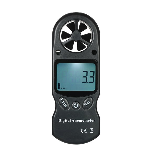 Amdohai 8 in 1 Handheld Digital Anemometer Wind Speed/Temperature/Humidity/Wind Chill/Heat Index/Dew Point/Barometric Pressure/Altitude Meter with LCD Backlight--Black