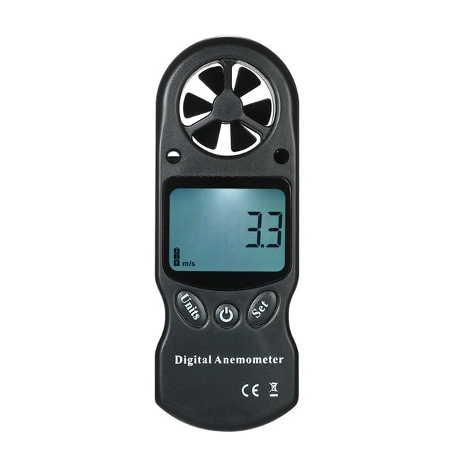Amdohai 8 in 1 Handheld Digital Anemometer Wind Speed/Temperature/Humidity/Wind Chill/Heat Index/Dew Point/Barometric Pressure/Altitude Meter with LCD Backlight--Black