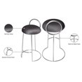 thumbnail image 4 of Meridian Furniture Ring Soft Gray Velvet Counter Stool in Brushed Chrome Finish, 4 of 5