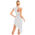 thumbnail image 2 of zdhoor Robe de Danse Lyrique Sans Manches pour Femmes à Ourlet Irrégulier, Latin Jazz Tango, Blanche G, 2 of 7