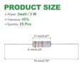 thumbnail image 2 of 25 Pcs 3.3K Ohm Resistor, 3 Watts 5% Tolerance Metal Oxide Film Resistor Axial Lead, Flame Proof for DIY Electronic Projects Circuits Experiments, 2 of 6