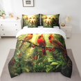 thumbnail image 2 of Housse de Couette Oiseau Cardinal Motif Cardinaux Rouges Ensemble de Literie Jumeau, Branches d'Arbre 7 Pcs Lit en Sac Doux pour Enfants Garçons Décoration de Chambre, Ensemble de Lit Animaux de la Forêt, Vert, 2 of 5