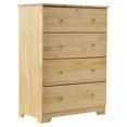 thumbnail image 1 of Better Home Products Isabela Commode à 4 Tiroirs en Bois de Pin Massif, Naturel, 1 of 8