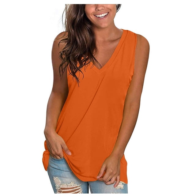 Birdeem T-Shirt Sans Manches Col en V Ample Mode pour Femmes