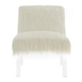 thumbnail image 3 of Faux Sheep-fur Upholstered Accent Chair with Clear Acrylic Legs Design, 3 of 5