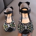 thumbnail image 2 of FhsagQ Shoes Girls Slippers Size 13 Fashion Spring and Summer Girls Sandals Party Dress Dance Show Princess Shoes Rhinestone Bowknot Ribbon Hook Loop Kids Shoes Slippers Size 2 Girls Black 29, 2 of 6