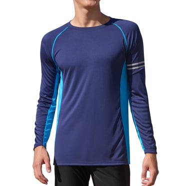 Charmo Mens Long Sleeve Swim Shirts Sun Protection UPF 50+ Rashguard Athletic Workout Hiking Swimwear Tops