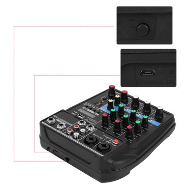 Stereo Mixer, 4 Channel Audio Mixer, For Webcast Home Music Production