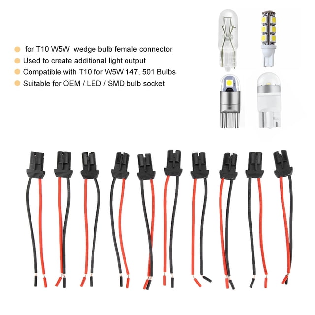 10pcs T10 Car Truck Boat Light Bulb Female Connector Lamp Holder LED Socket Base