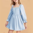 thumbnail image 2 of Kcodviy Fille Été Nouvelle Jupe Robes d'Été pour Filles Jupe à Volants à Manches Longues Robe Fille Grande Taille Robe Taille Haute pour Robe Rétro pour Tout-Petites Filles, 2 of 9
