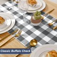 thumbnail image 4 of Buffalo Plaid Table Runner, Classic Farmhouse Tabletop Collection, Waterproof Table Runner for Kitchen Dining, Banquet, Restaurant, Outdoor Use, 14W x 48L, Grey and White, 1 Piece, 4 of 6