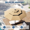 thumbnail image 4 of Yiwa 10ft Solar Patio Umbrella Offers a 3-Tier Design With Built-In Led Lights, Easy Crank And Push Button Tilt, Vented Top, And 8 Durable Ribs, Making It Ideal For Your Pool, 4 of 7