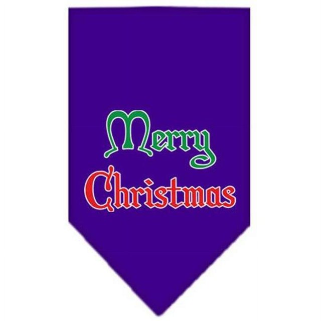 Joyeux Noël Bandana Imprimé Écran Violet Grand