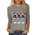 thumbnail image 2 of Amzcrzy Hauts pour Femmes T-Shirts Graphiques de Noël pour Femmes Mode Xmas Col Rond Manches 3/4 Hauts pour Femmes Décontractés Confortables Hauts d'Automne pour Femmes, 2 of 5