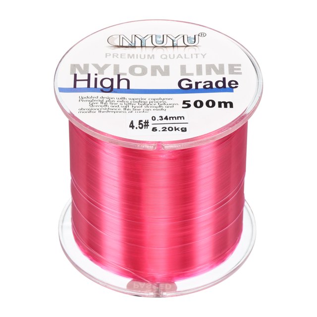 Uxcell 547Yard 12Lb Fil de Pêche en Nylon Monofilament Enduit de Fluorocarbone Fuchsia
