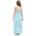 thumbnail image 2 of Oyolan Robe de Demoiselle d'Honneur Junior pour Fille, Perles, une Épaule, Ligne A, Mariage, Concours, Fête, Robe de Bal, Bleu Pâle, 8, 2 of 7