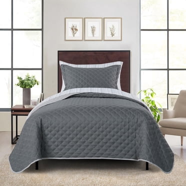 Mainstays All in One Lightweight Quilt Set and Sheet Set -5 Piece, Twin/XL, Grey