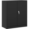 thumbnail image 2 of Royalbelle Armoire de Rangement en Métal de 35 Pouces avec Portes Verrouillables - Armoire de Garage en Acier Robuste avec 2 Tablettes Ajustables, Petit Rangement Verrouillable pour Bureau, Noir, 2 of 7