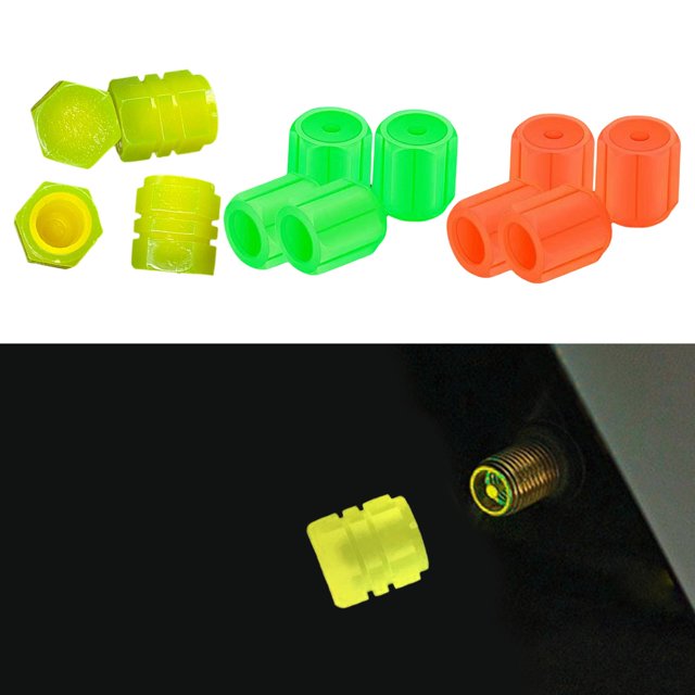 12 Pcs Capuchons de Potence de Pneu de Voiture Fluorescents Orange Jaune