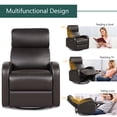 thumbnail image 4 of Costway Recliner Chair Swivel Rocker Manual Single Sofa Lounger w/Footrest Brown, 4 of 10