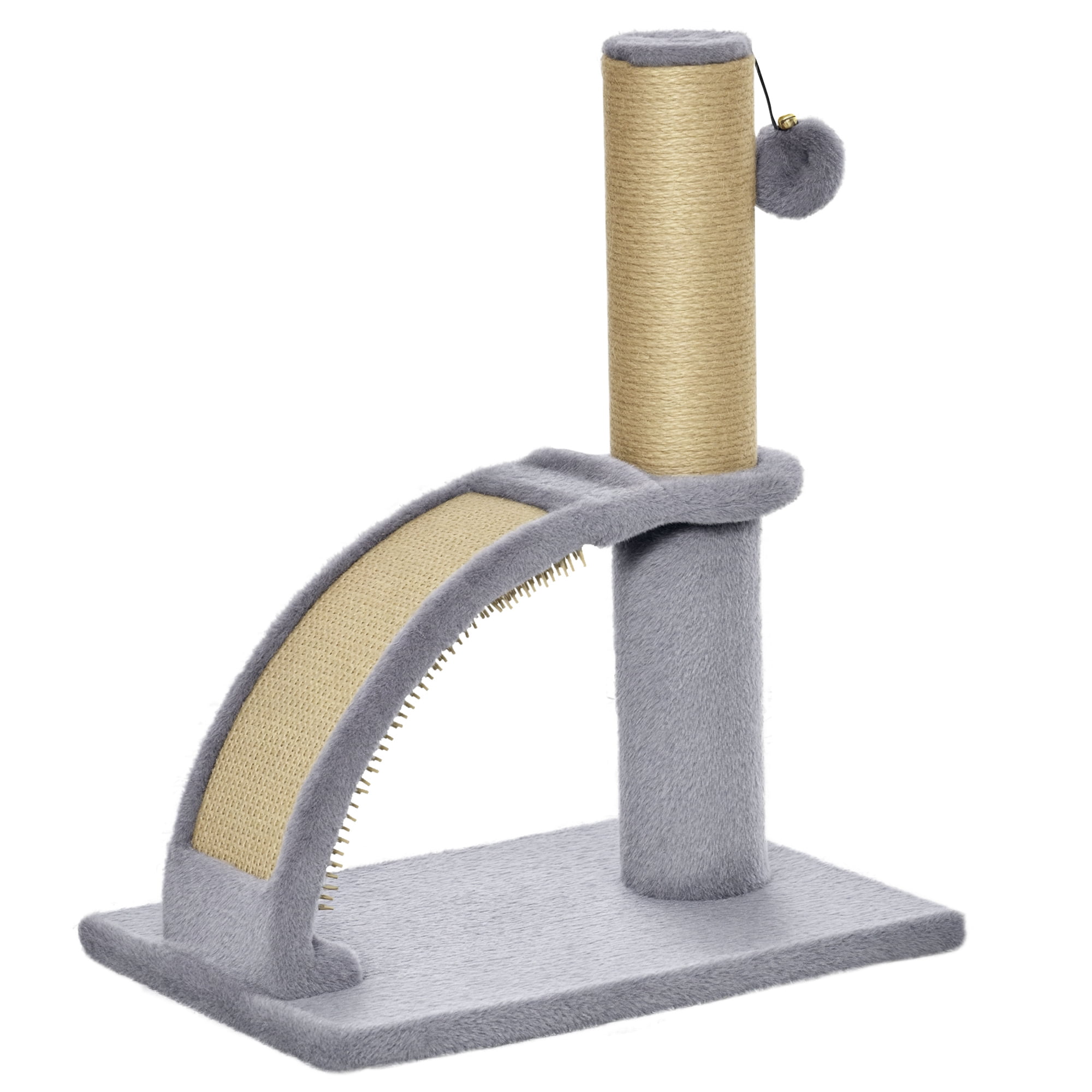 PawHut Cat Tree with Jute Scratching Post, 17" Small Cat Tower, Grey